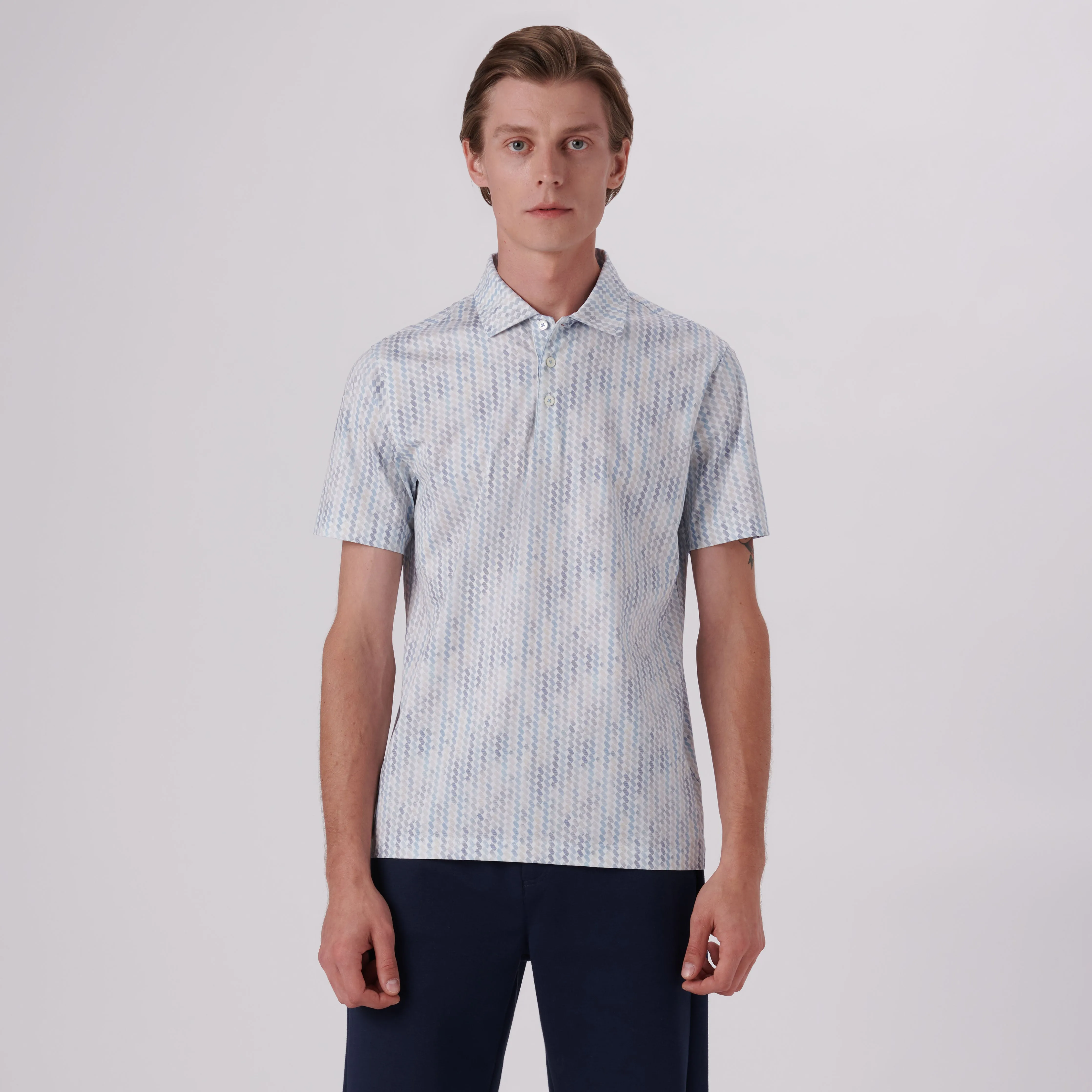 Victor Ribbon Stripe Print OoohCotton Polo