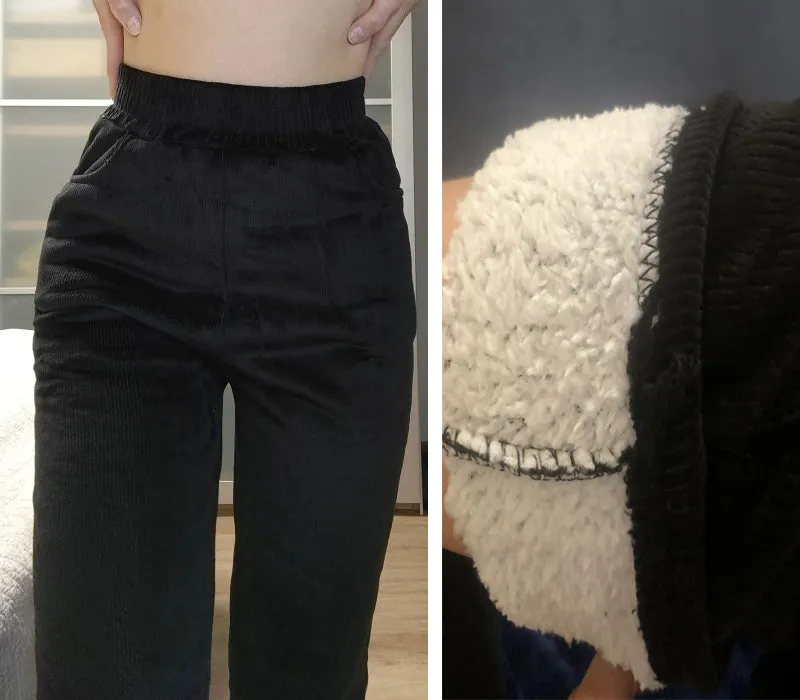 Wjczt Plush Thick Casual Pants Women&#39;s Corduroy Warm Pants Autumn Winter Leggings High Waist Harem Pants Trousers Women