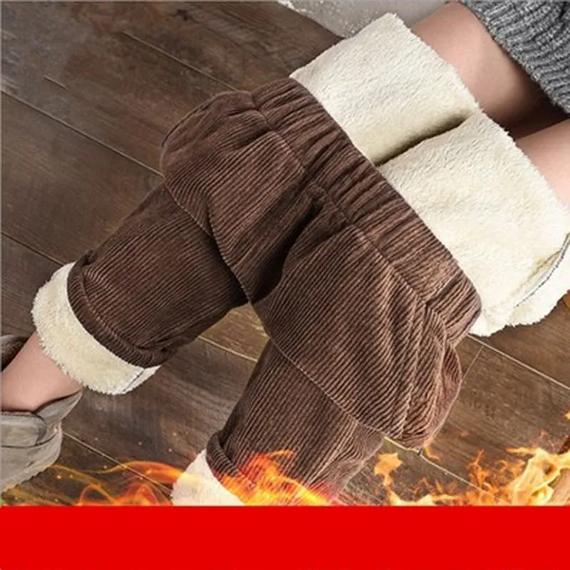 Wjczt Plush Thick Casual Pants Women&#39;s Corduroy Warm Pants Autumn Winter Leggings High Waist Harem Pants Trousers Women