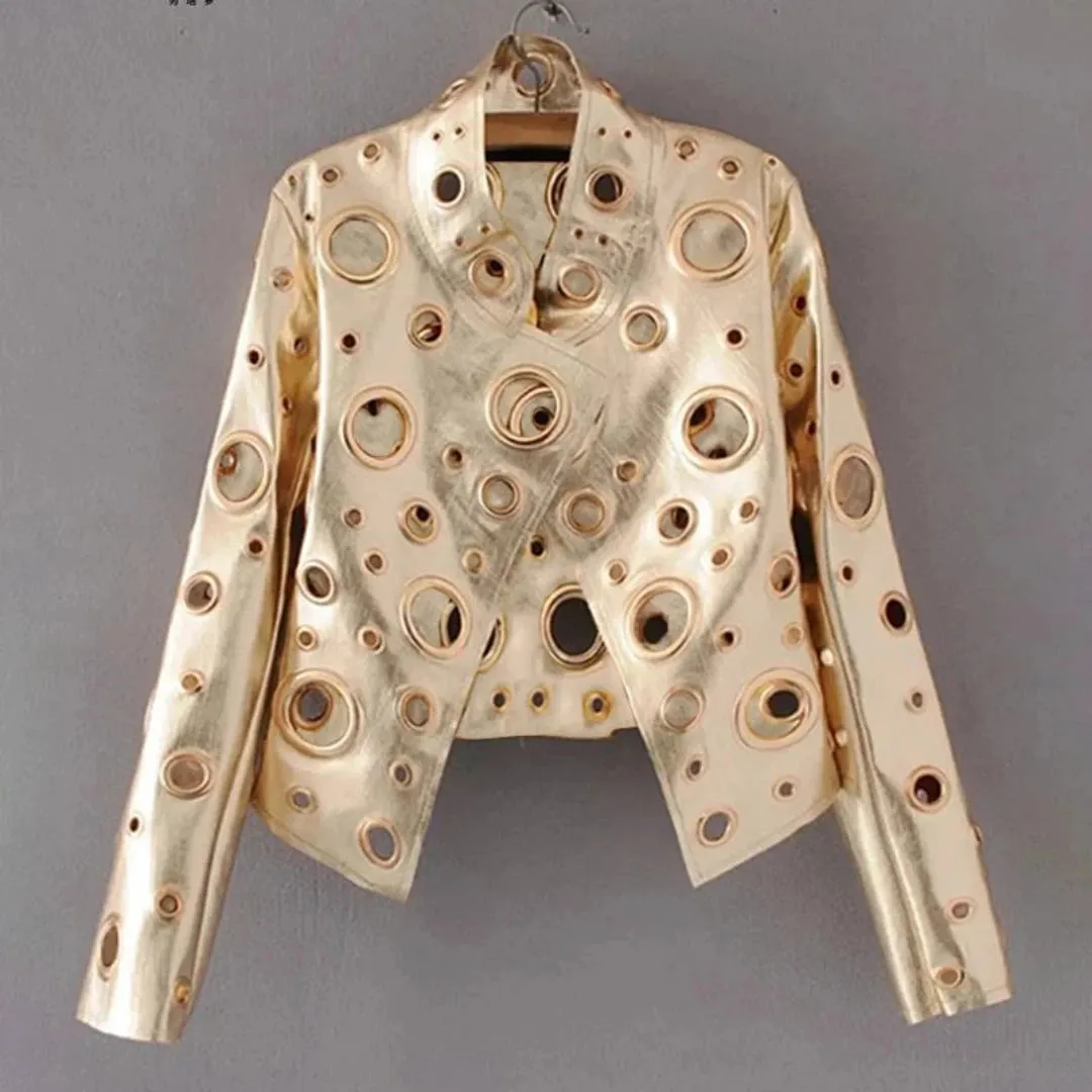 Women's Evelin Cropped Faux Leather Moto Jacket