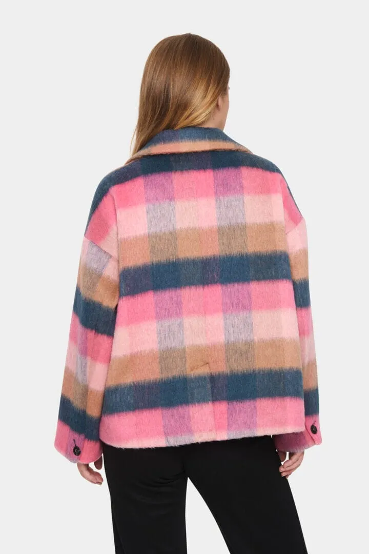 WOVEN DOUBLE BREASTED COAT WITH SIDE POCKET